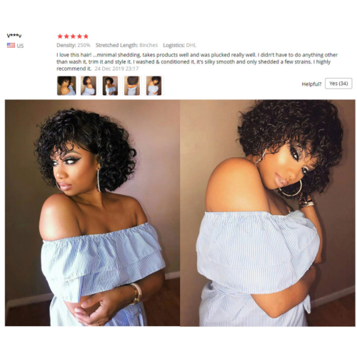 Hot Selling Short Pixie Curly Wig Lace Front Virgin Human Hair Wig For Black Women Pre Plucked With Baby Hair Natural Hair Wigs